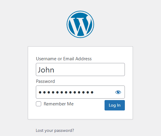 Sign in to WordPress